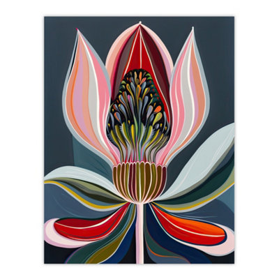 Artery8 Unframed Wall Art Magic Lotus Flower Psychedelic Bloom Design12X16 Inch from B&Q