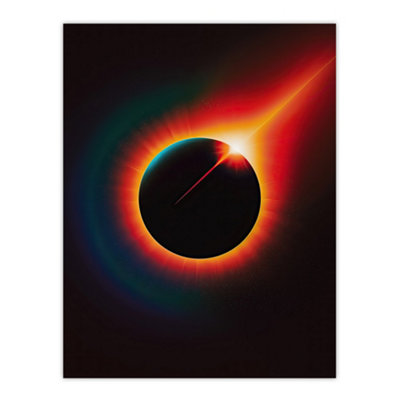 Artery8 Unframed Wall Art Total Solar Eclipse Orange Blue Ring Fire Design12X16 Inch from B&Q