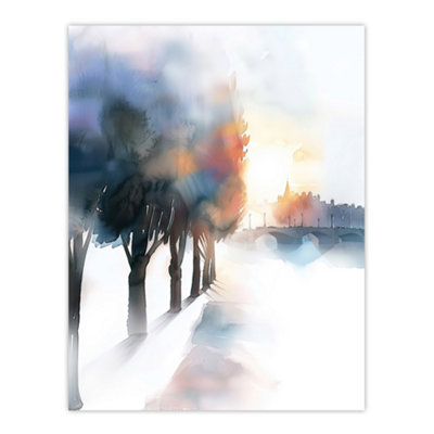 Artery8 Unframed Wall Art Misty Morning Sunrise Edinburgh North Bridge12X16 Inch from B&Q