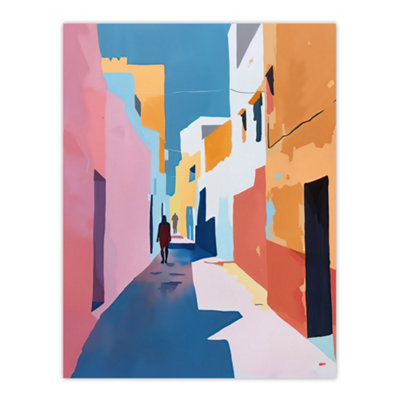 Artery8 Unframed Wall Art Pastel Colour Morocco Abstract Casablanca Street12X16 Inch from B&Q