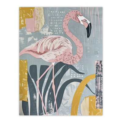 Artery8 Unframed Wall Art Flamingo Bird Pastel Colour Nature Design12X16 Inch from B&Q
