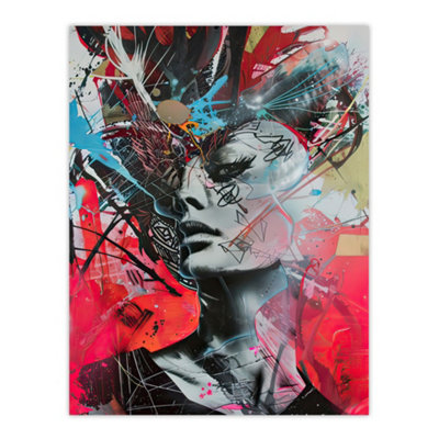 Artery8 Unframed Wall Art Zef Culture Modern Conceptual Abstract Portrait12X16 Inch from B&Q