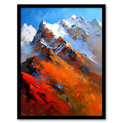 Artery8 Framed Wall Art Himalayan Mountain Range Palette Painting Print12X16 Inch from B&Q