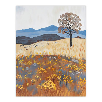 Artery8 Unframed Wall Art Colorado Countryside Floral Landscape Painting12X16 Inch