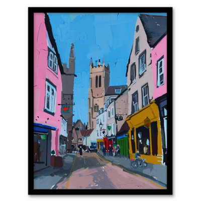 Artery8 Cirencester Colourful English Town Painting Wall Art PrintA4 Size from B&Q
