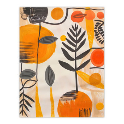 Artery8 Unframed Wall Art Mid Century Modern Abstract Plant Lover Painting12X16 Inch from B&Q