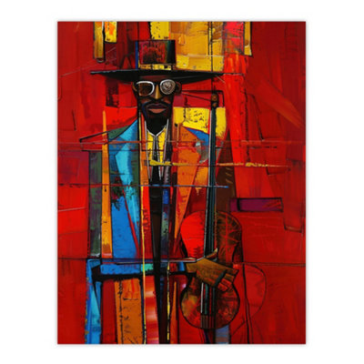 Artery8 Unframed Wall Art New Orleans Jazz Music Fest Abstract Violinist12X16 Inch from B&Q