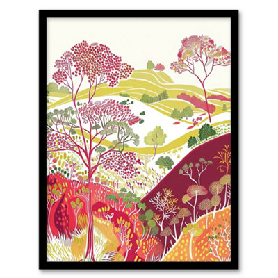 Artery8 Blooming Trees Yorkshire Countryside Landscape Wall Art PrintA4 Size from B&Q