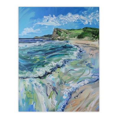 Artery8 Unframed Wall Art Scarborough North Bay Abstract Coastal Landscape12X16 Inch from B&Q