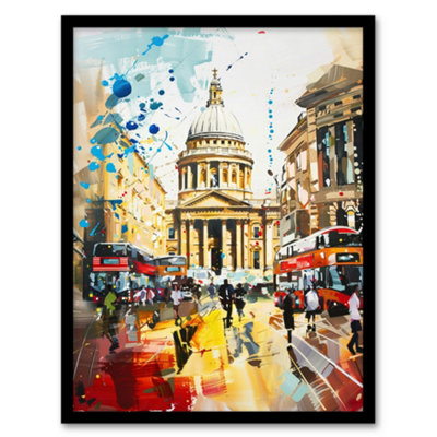 Artery8 Framed Wall Art St Pauls Cathedral London England Abstract Fun Print12X16 Inch from B&Q