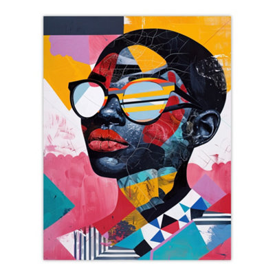 Artery8 Unframed Wall Art Pattern Fashion Love Colourful Modern Portrait12X16 Inch from B&Q