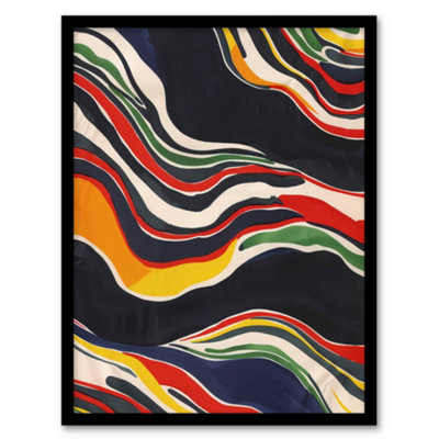 Artery8 Abstract Colourful Geology Painting Modern Wall Art PrintA4 Size from B&Q
