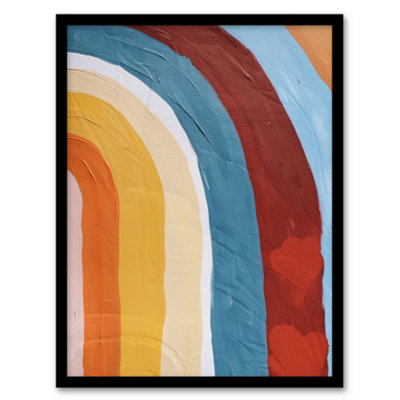 Artery8 Mid Century Modern Rainbow Painting Abstract Boho Wall Art PrintA4 Size from B&Q