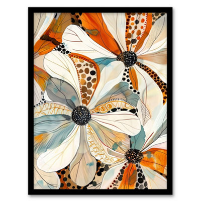 Artery8 Framed Wall Art Abstract Floral Painting Wildflowers Animal Print Print12X16 Inch from B&Q