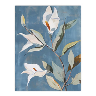Artery8 Unframed Wall Art Elegant Peace Lily Flower Blooming Soft Floral12X16 Inch from B&Q