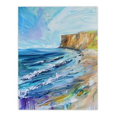 Artery8 Unframed Wall Art Hunt Cliff Saltburn Yorkshire Coast Waves12X16 Inch from B&Q