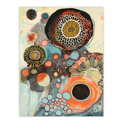 Artery8 Unframed Wall Art Abstract Mandala Patterns Floral Watercolour12X16 Inch from B&Q