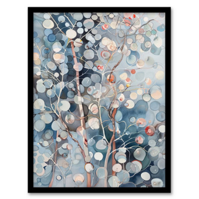Artery8 Abstract Bubble Forest Trees Watercolour Painting Wall Art PrintA4 Size from B&Q