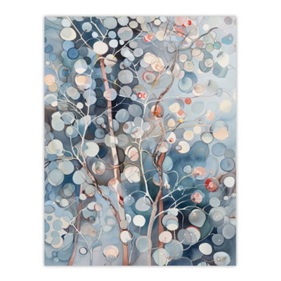 Artery8 Unframed Wall Art Abstract Bubble Forest Trees Watercolour Painting12X16 Inch from B&Q