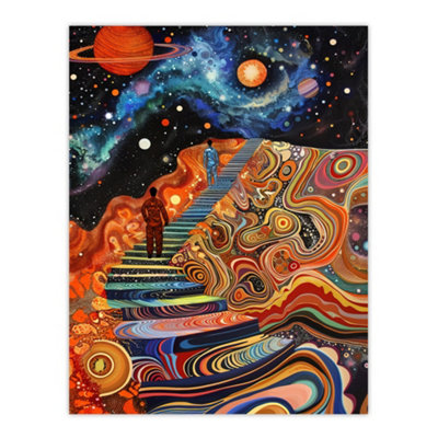 Artery8 Unframed Wall Art Psychedelic Stairway To Heaven Trippy Space12X16 Inch from B&Q