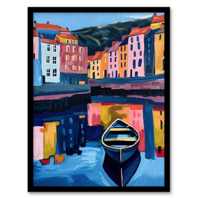 Artery8 Colourful Staithes North Yorkshire Seaside Boat Wall Art PrintA4 Size from B&Q