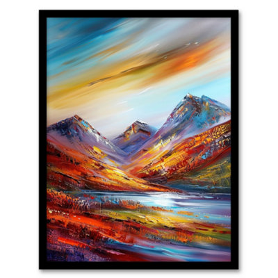 Artery8 Cairngorms Heather Mountain Peak Hike Landscape Wall Art PrintA4 Size from B&Q