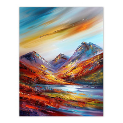 Artery8 Unframed Wall Art Cairngorms Heather Mountain Peak Hike Landscape12X16 Inch from B&Q