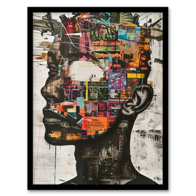 Artery8 Modern Art Punk Portrait Collage Bold Statement Wall Art PrintA4 Size from B&Q