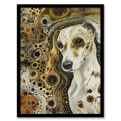 Artery8 Framed Wall Art Trippy Dog Lover Pet Portrait Abstract Design Print12X16 Inch from B&Q