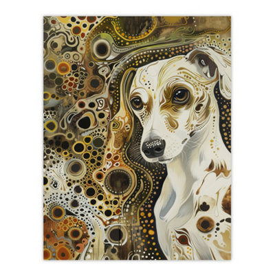 Artery8 Unframed Wall Art Trippy Dog Lover Pet Portrait Abstract Design12X16 Inch from B&Q