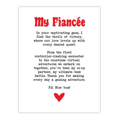 Artery8 Unframed Wall Art Love Poem Gamer Nerd Fiancée Romantic Poetry Fun12X16 Inch from B&Q
