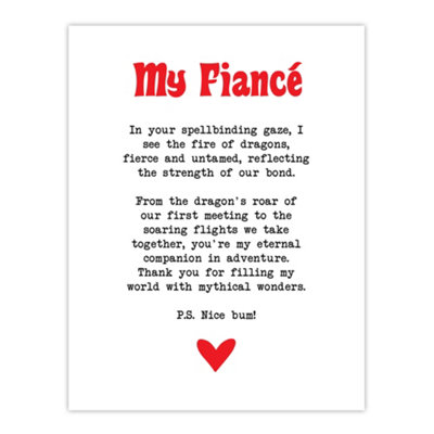 Artery8 Unframed Wall Art Love Poem Role Play Game Nerd Fiancé Romantic12X16 Inch