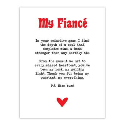 Artery8 Unframed Wall Art Love Poem My Everything Fiancé Romantic Poetry12X16 Inch from B&Q