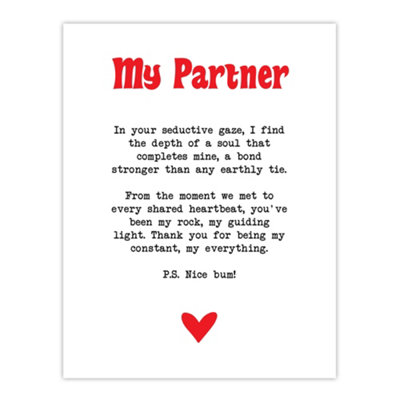 Artery8 Unframed Wall Art Love Poem My Everything Partner Romantic Poetry12X16 Inch from B&Q