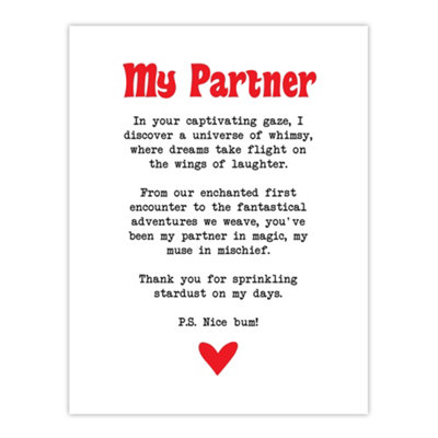 Artery8 Unframed Wall Art Love Poem Whimsy Magic Partner Romantic Poetry12X16 Inch from B&Q