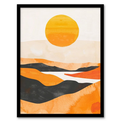 Artery8 Abstract Scottish Highland Landscape Boho Sunset Wall Art PrintA4 Size from B&Q