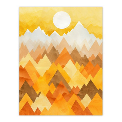 Artery8 Unframed Wall Art Sunrise Over Himalayan Mountain Range Geometric12X16 Inch from B&Q