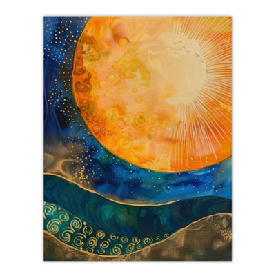 Artery8 Unframed Wall Art Abstract Sunrise Modern Tarot Style Painting12X16 Inch from B&Q