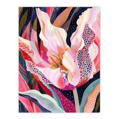 Artery8 Unframed Wall Art Dutch Tulip Mania Colourful Flower Folk Patterns12X16 Inch from B&Q