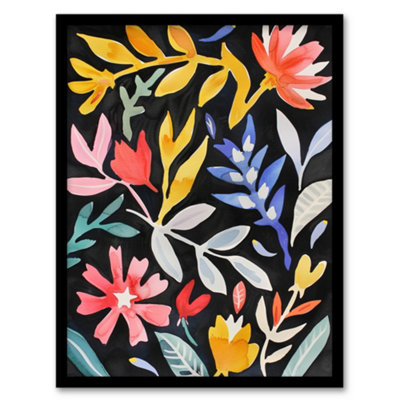 Artery8 Abstract Floral Botanical Henri Matisse Style Wall Art PrintA4 Size from B&Q