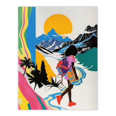 Artery8 Unframed Wall Art Hiking Outdoor Adventure Graphic Conceptual12X16 Inch from B&Q