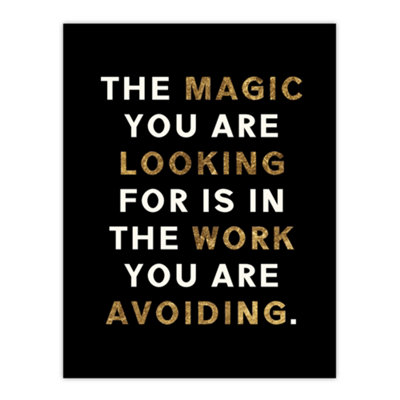 Artery8 Unframed Wall Art Dipen Parmar Magic Black Gold Motivational Quote12X16 Inch