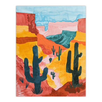 Artery8 Unframed Wall Art Grand Canyon Saguaro Cactus Arizona Landscape12X16 Inch from B&Q