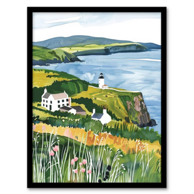 Artery8 Framed Wall Art Mull Of Kintyre Lighthouse Coastal Scotland12X16 Inch from B&Q