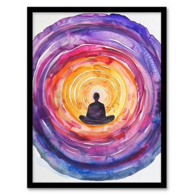 Artery8 Chakra Purple Orange Energy Vortex Meditation Wall Art PrintA4 Size from B&Q