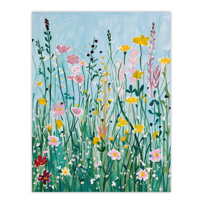 Artery8 Unframed Wall Art Summer Wild Flower Blossom Meadow Painting12X16 Inch from B&Q