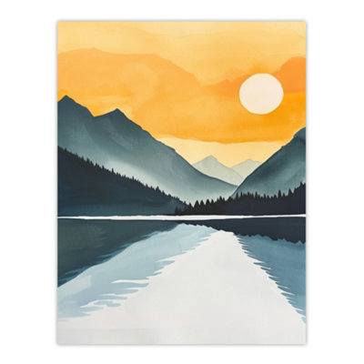 Artery8 Unframed Wall Art Sparks Lake Sunrise Mountain Lakeside Landscape12X16 Inch from B&Q