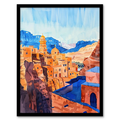 Artery8 Old City Of Jerusalem Watercolour Cityscape Wall Art PrintA4 Size from B&Q