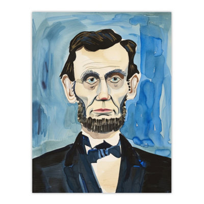 Artery8 Unframed Wall Art President Abraham Lincoln Watercolour Portrait12X16 Inch from B&Q