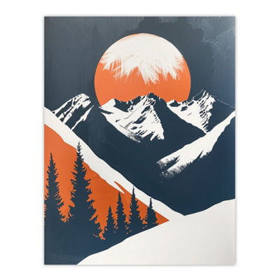 Artery8 Unframed Wall Art Rocky Mountains Forest Sunrise Modern Painting12X16 Inch from B&Q
